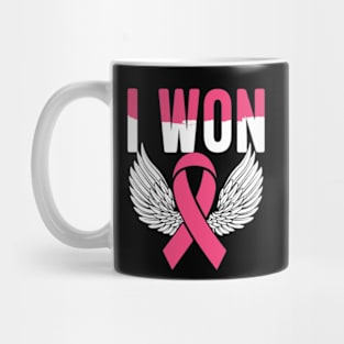 i won breast cancer  Support Pink Ribbon Survivor Mug